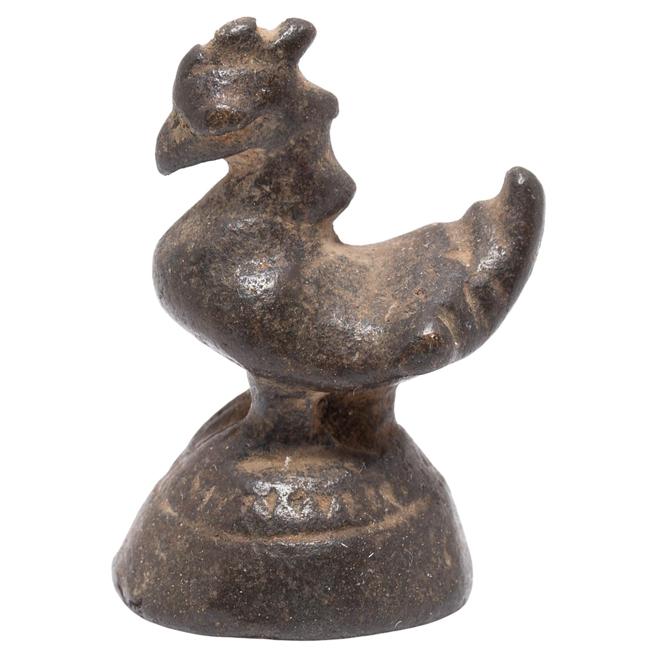 Chinese Bronze Rooster Scale Weight, c. 1800
