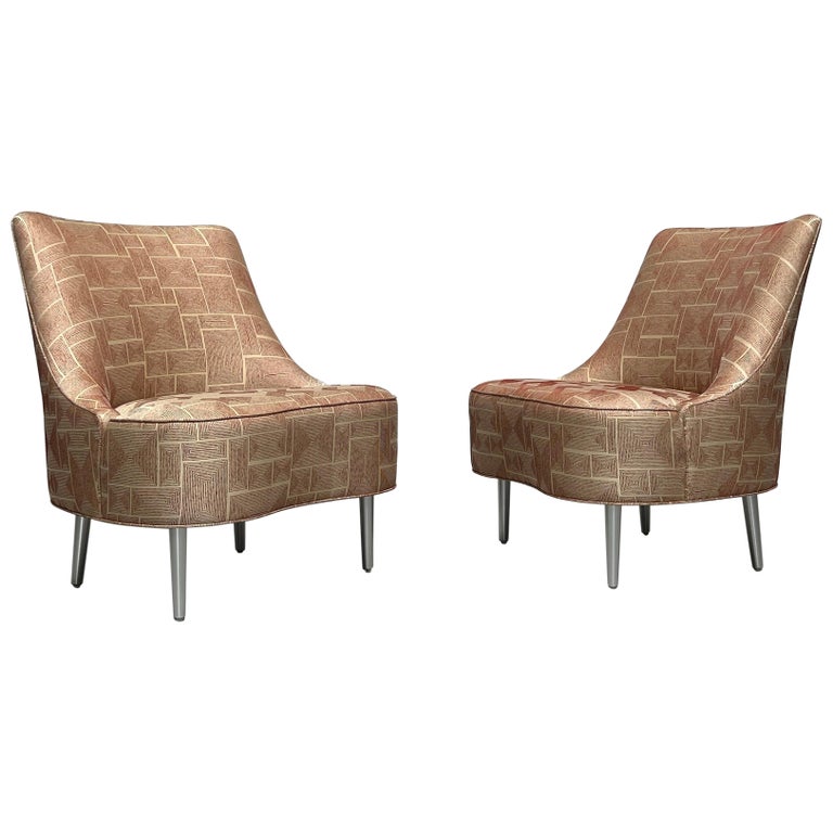 Pair of Dunbar Teardrop Chairs by Edward Wormley For Sale