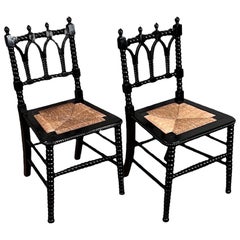 Pair of 19th Century Ebonized Side Chairs