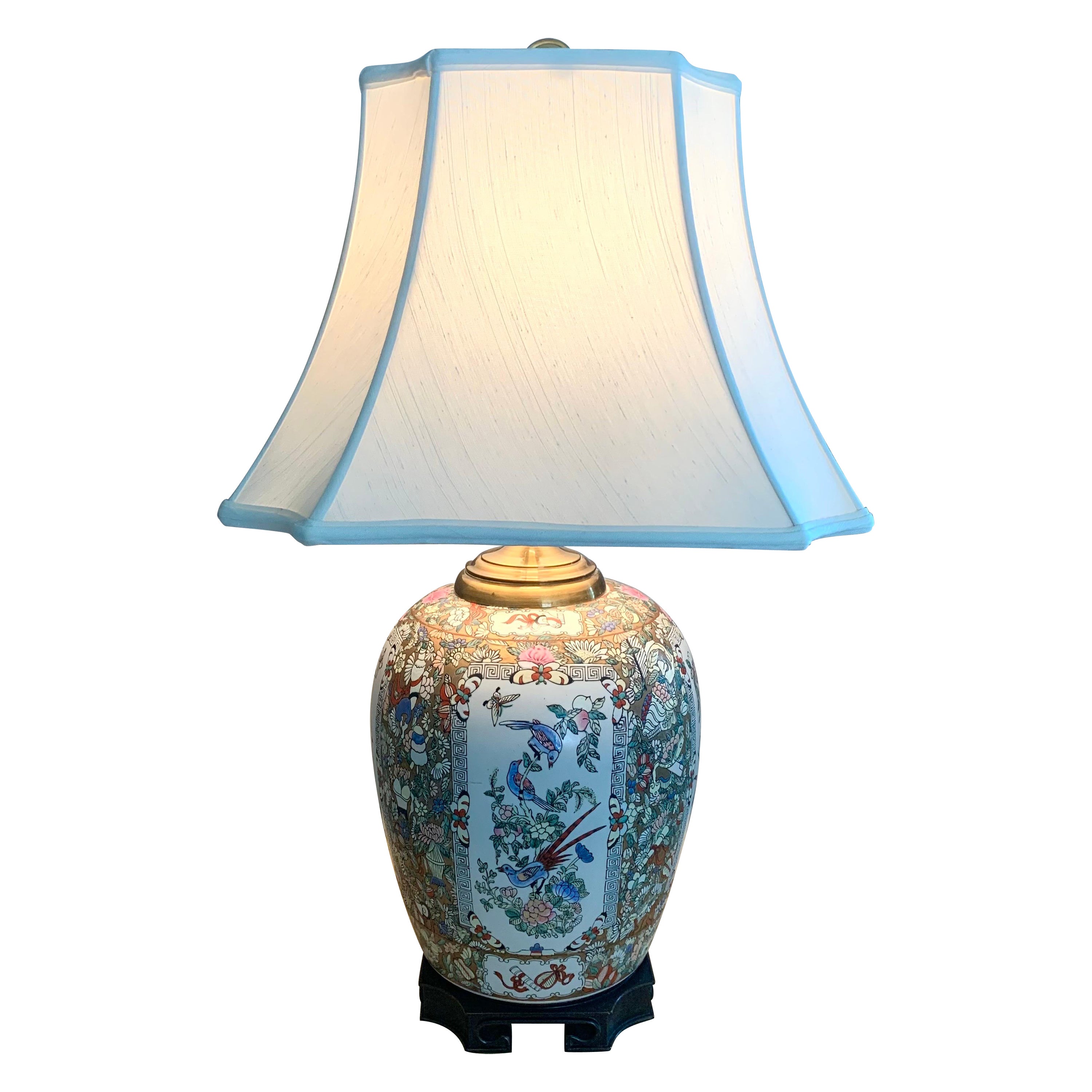 Chinesische Vintage-Konversionslampe aus Ingwerglas, Vintage im Angebot
