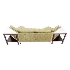 Vintage Wrap Around Mid-Century Modern Sofa W Pair Matching Marble Top Tables Mint!