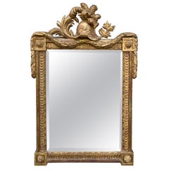 Gilt Framed French Carved Mirror with Helmet