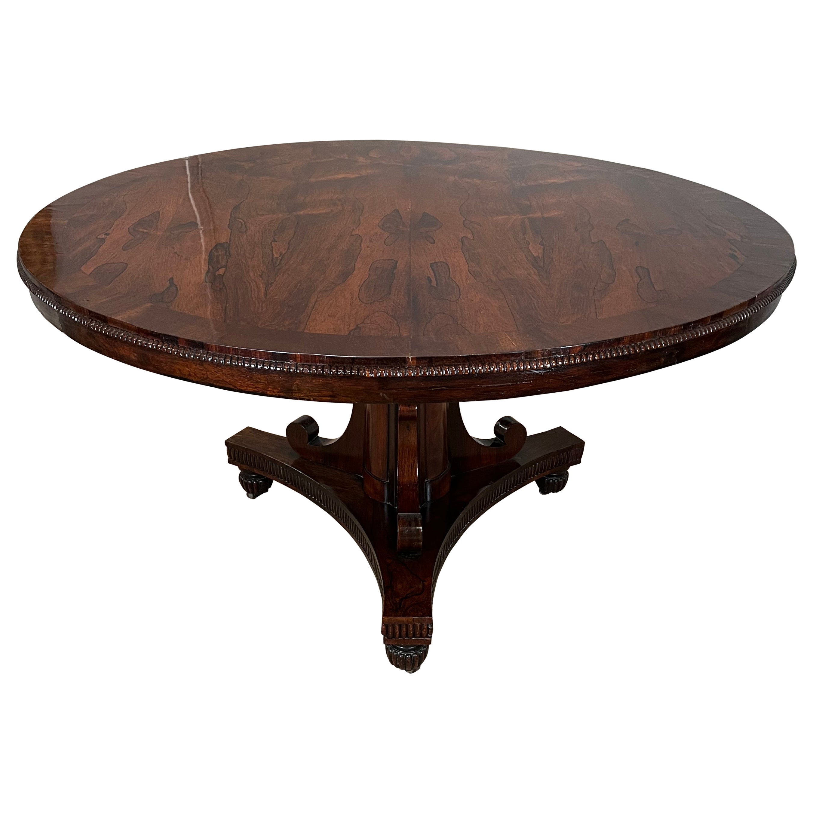 Regency Rosewood Tilt-Top Center Table For Sale