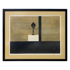 Used Kiyoshi Saito Signed Limited Edition Japanese Woodblock Print Buddhist Nara 1955
