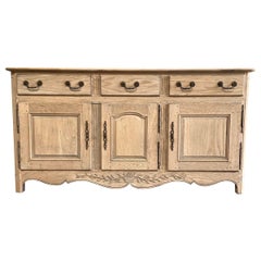 Bleached European Oak Sideboard with Drawers and Doors