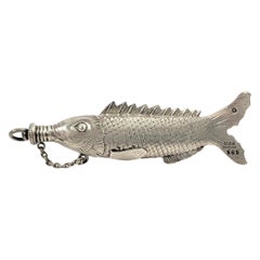 Antique Gorham Sterling Silver Figural Coy Fish Scent or Perfume Bottle