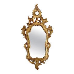 Italian Rococo Baroque Gilt Wood Mirror