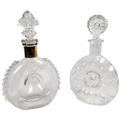 Vintage Pair of Baccarat Crystal Mid-Century Remy Martin Liquor Bottles or Decanters