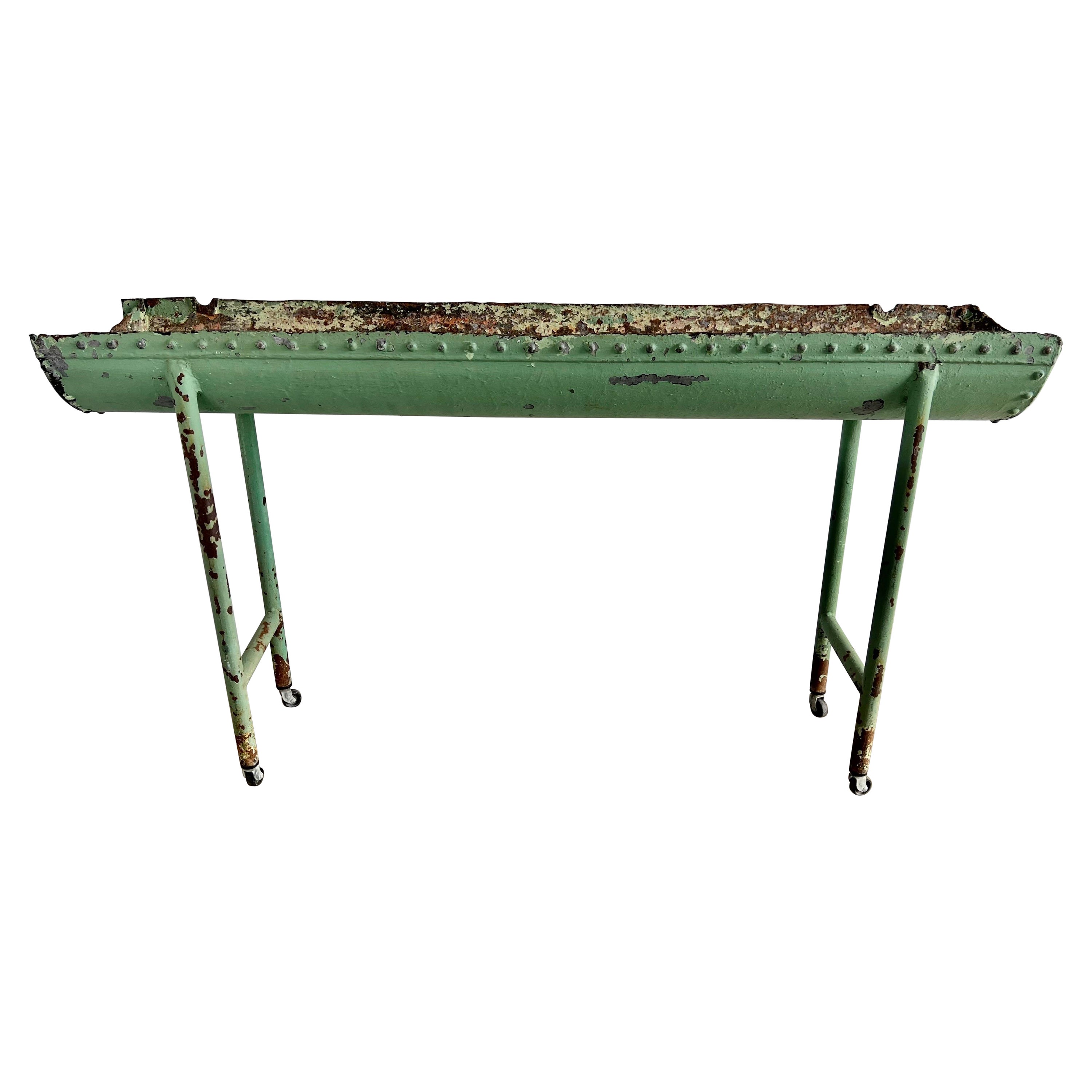 Industrial Swedish Iron Painted Planter For Sale