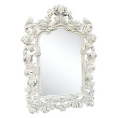 Vintage Large Baroque Style White Mirror