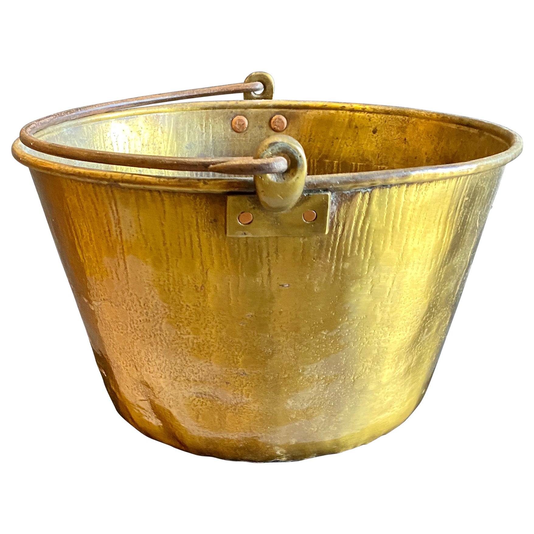 19th C. Brass Bucket For Sale