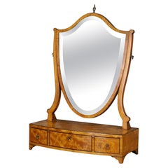 Regency Satinwood Toilet Mirror with Tulipwood Banding and Ebony Stringing