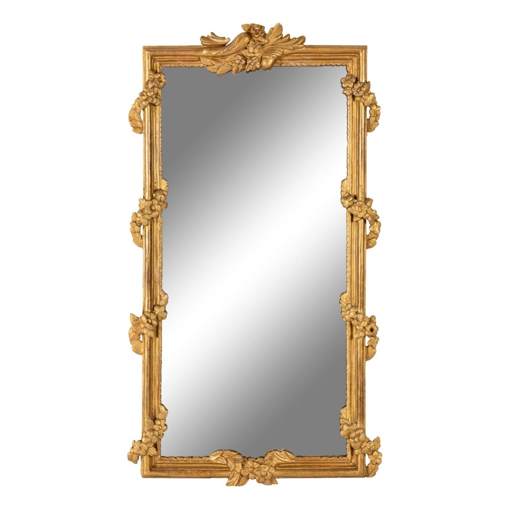 Early 19th Century Split Plate Mirror in Giltwood Frame For Sale