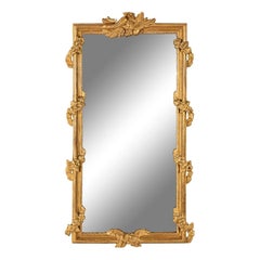 Antique Early 19th Century Split Plate Mirror in Giltwood Frame