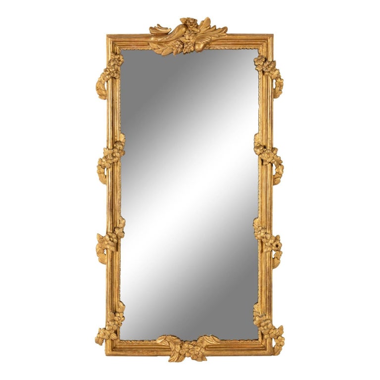 Début du 20e siècle George III Miroir mural en bois doré en forme de