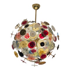 Vintage Multicoloured Chandelier in Murano Glass, Italy 1980s