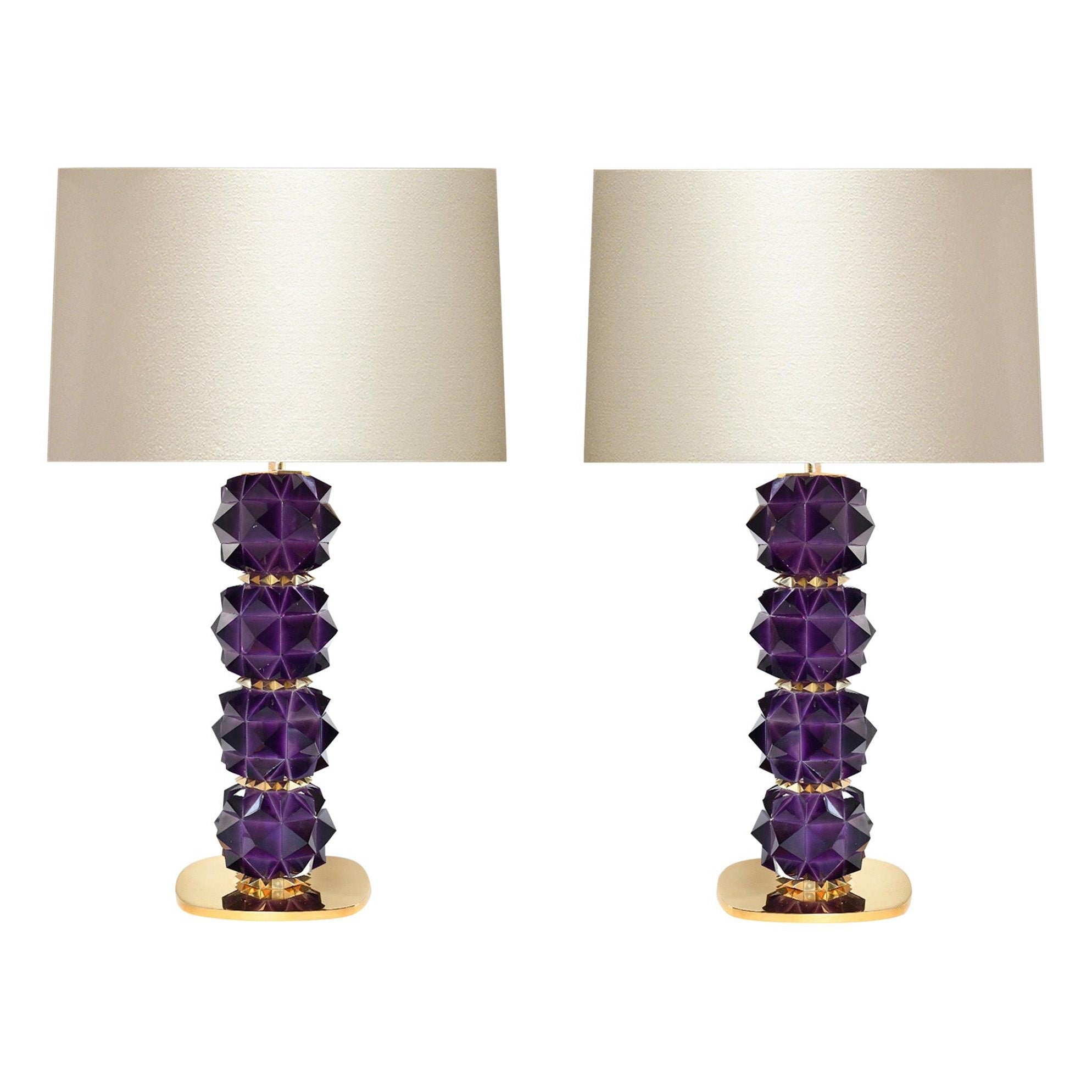 Amethyst Candy I Lamps by Phoenix For Sale