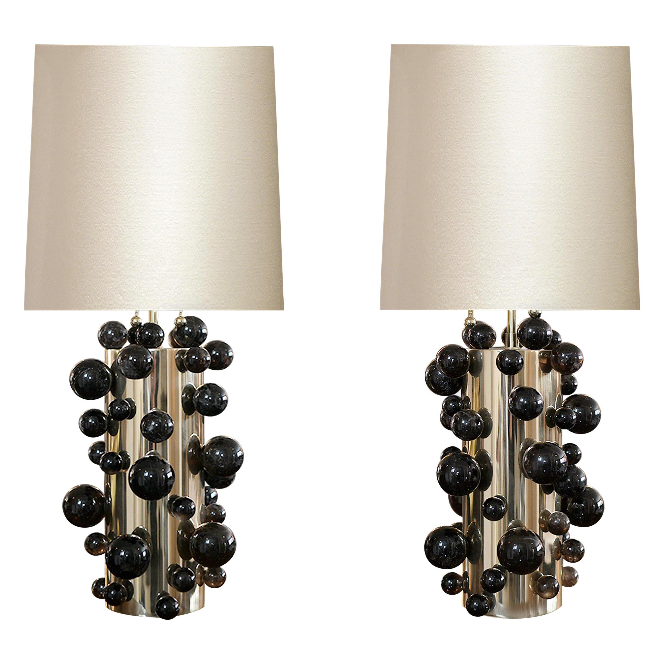Smoky Bubble Lamps by Phoenix For Sale