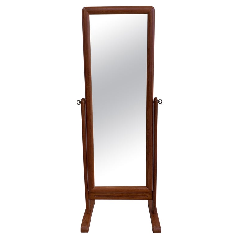 Danish Modern Teak Cheval Mirror For Sale at 1stDibs