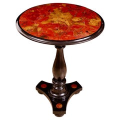 19th Century Hardstone Agate Inlaid Marble Table