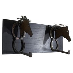 Vintage Artistic Equestrian Horseshoe Shelf or Wall Bracket