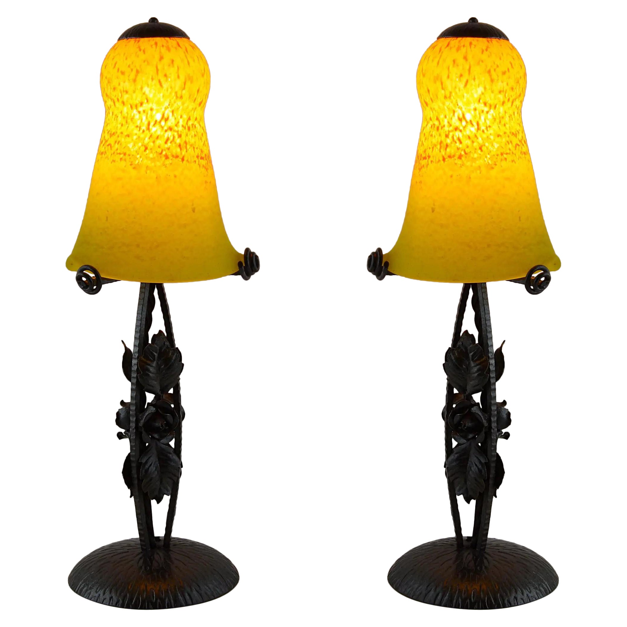 Andre Delatte, grande lampe de bureau Art déco française, fin des