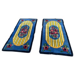 Two Small Hand-Knotted Wool Rugs from the Art Deco Period, circa 1930