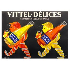 Vittel Delices, C1955 Vintage French Beverage, Drink Advertising Poster, Roland