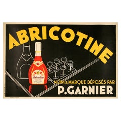 Affiche publicitaire en alcohol français vintage d'Abricotine, vers 1930