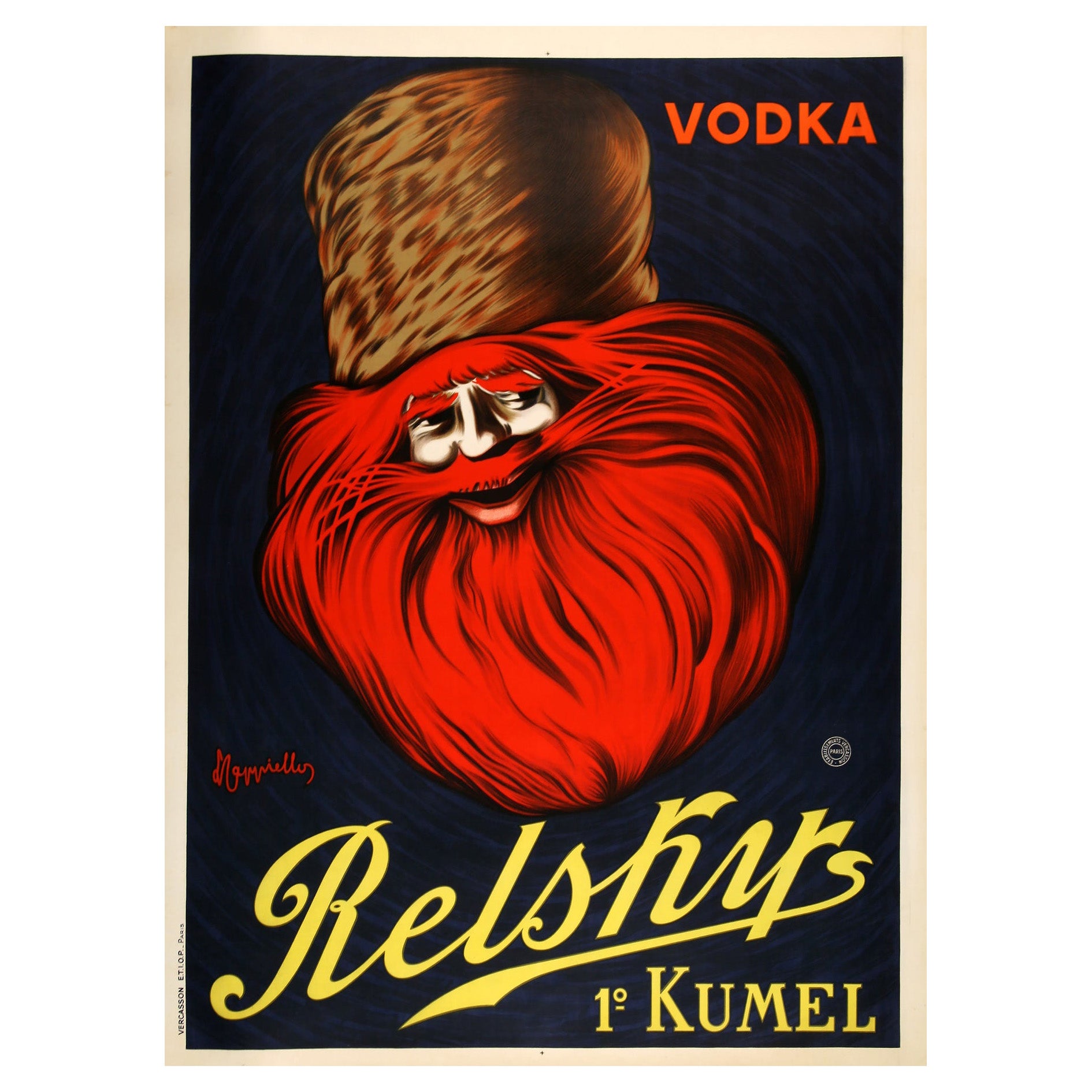 RELSKY, C1925 Vintage French Vodka Alcohol Advertising Poster, CAPPIELLO For Sale