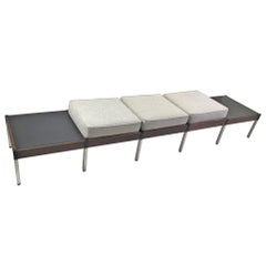 1960s Knoll Style Long Bench with Movable Cushions by Camilo Furniture of Miami
