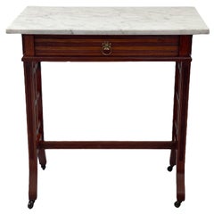 Vintage Mid-Century Modern Table with Marble Top