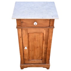 Pine Marble-Top Nightstand