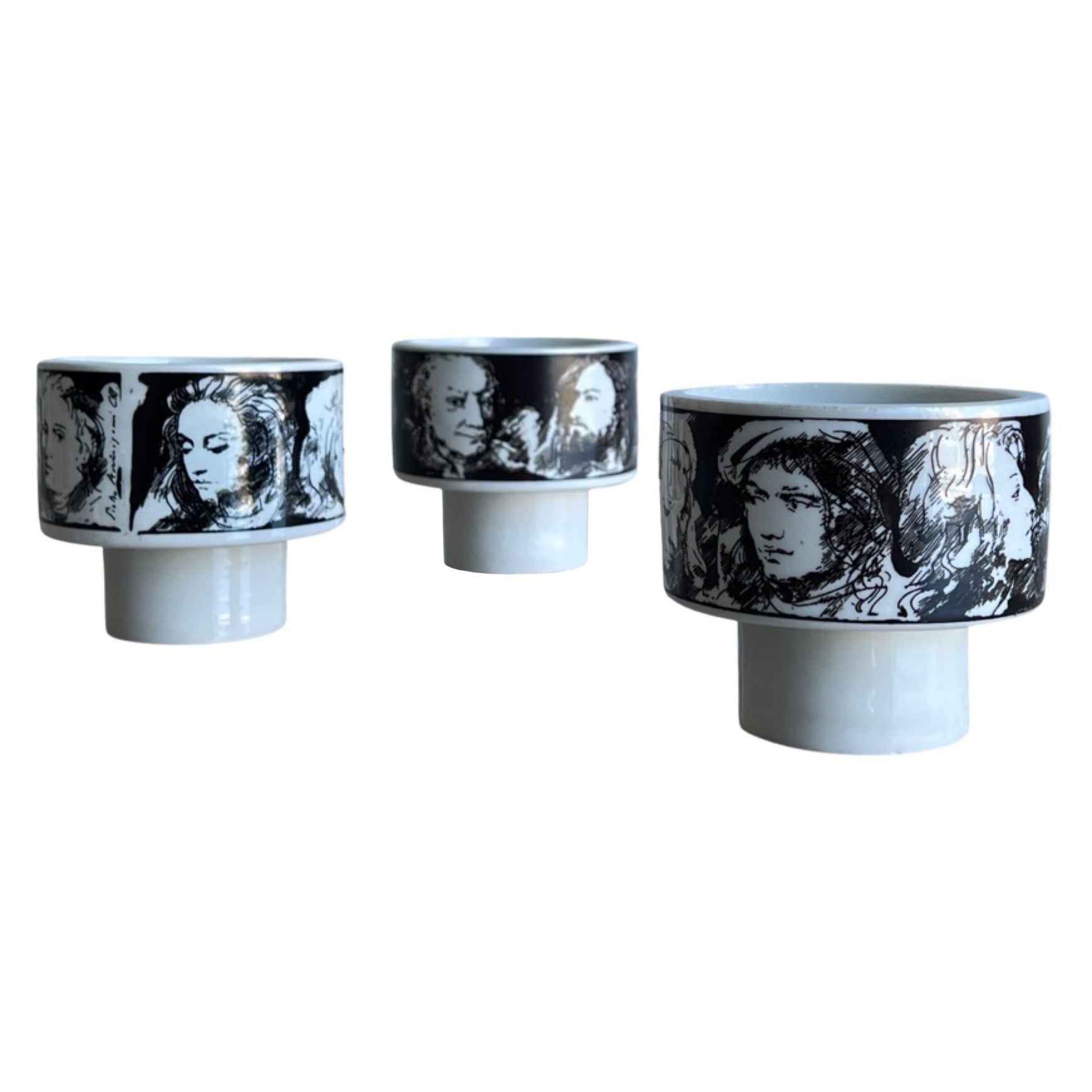 Italian Bowls by Pietro Annigoni for Porcellane Eva Sud For Sale