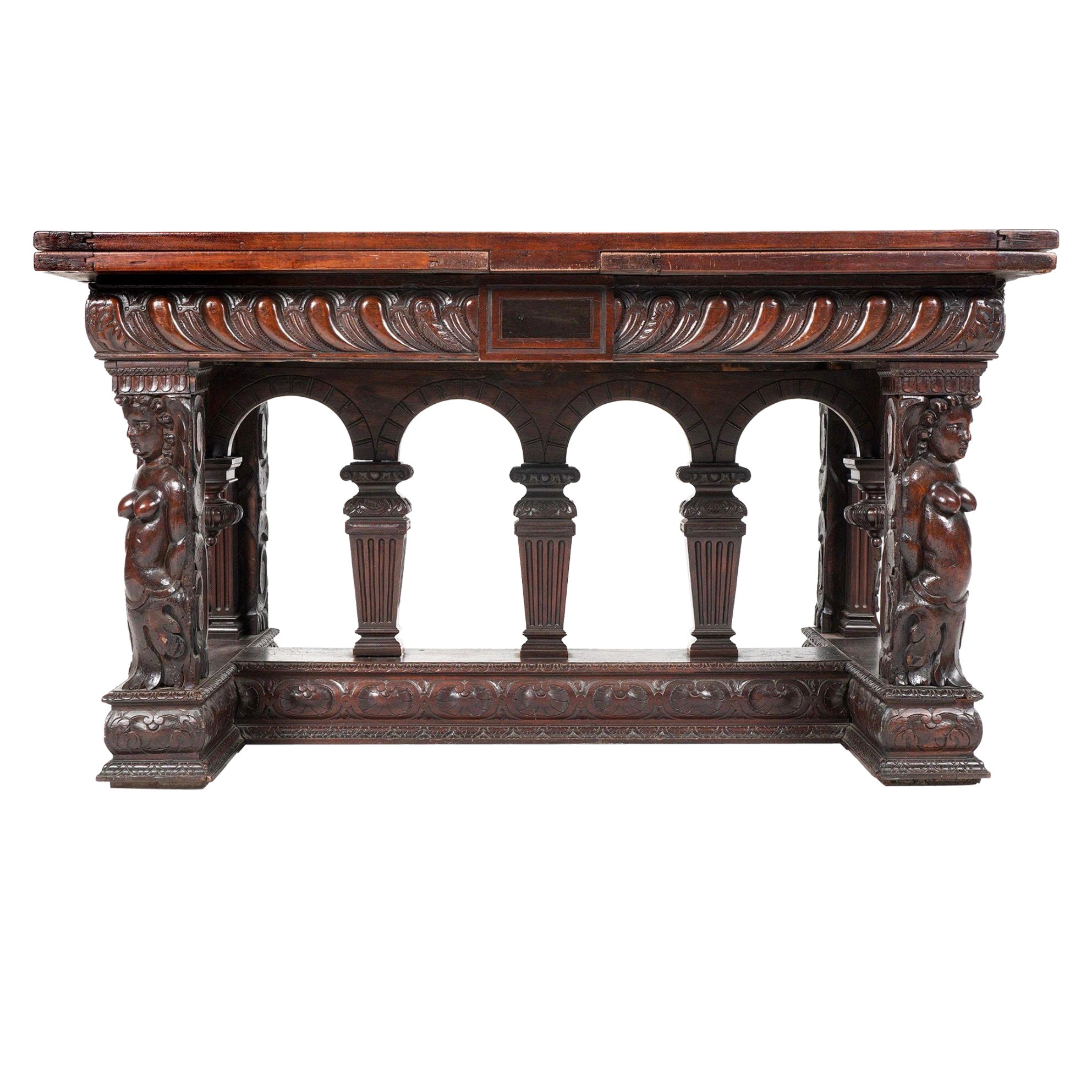 18th Century Carved Walnut Renaissance Style Table