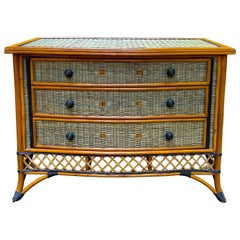 Late 20th Century French Wicker Chest / Commode by Grange