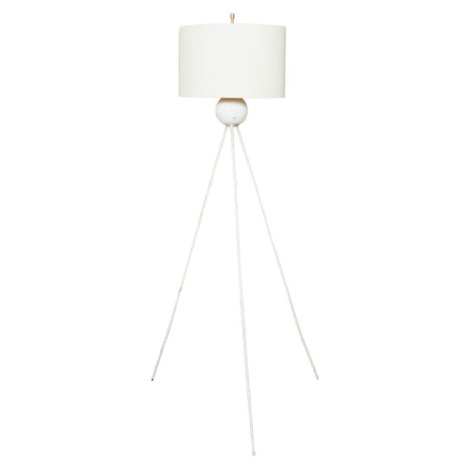 Lampadaire en gesso blanc avec abat-jour