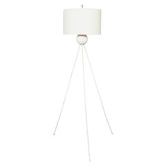 White Gesso Floor Lamp with Shade