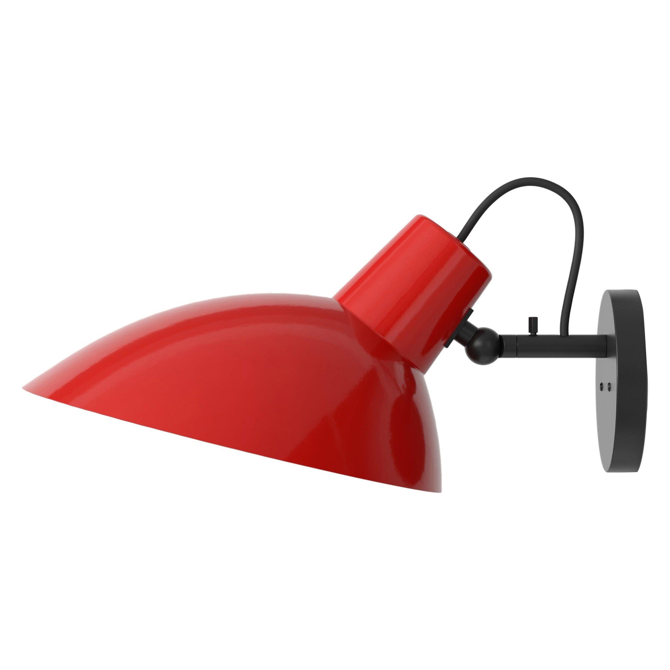 VV Cinquanta Black and Red Wall Lamp Designed by Vittoriano Viganò for Astep For Sale