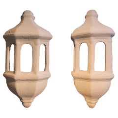 1980s Pair of Ceramic Wall Lamps in Andalucian-Oriental Style