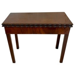 Antique 18th Century George III Chippendale Mahogany Carved Card/Side Table