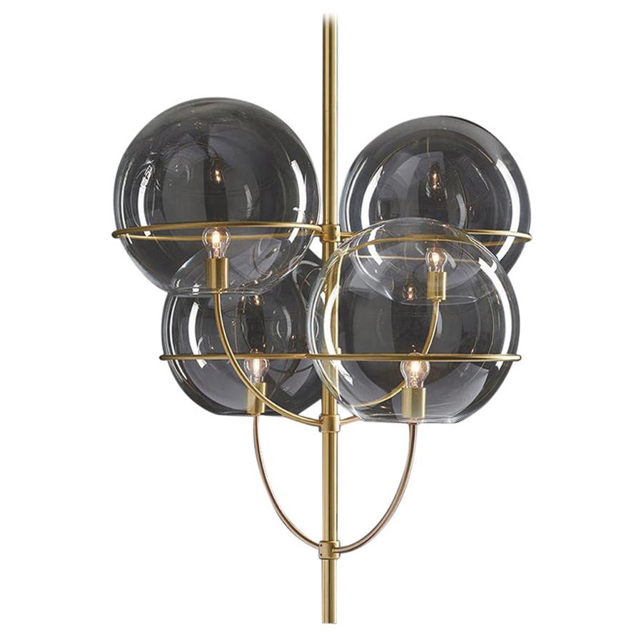 Vico Magistretti Suspension Lamp 'Lyndon' Satin Gold by Oluce