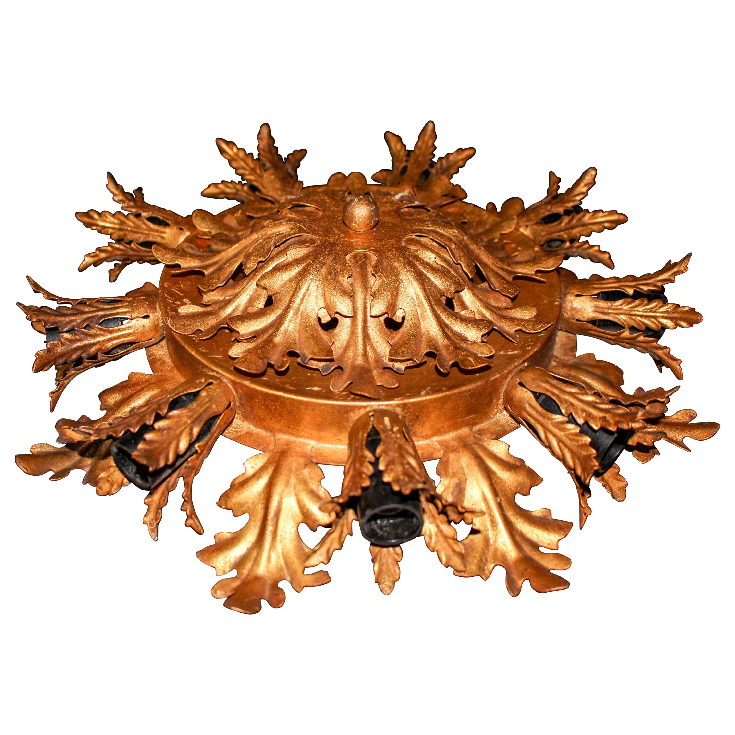 Large Florentine Chandelier Ceiling Lamp by Banci Firenze Italy Regency