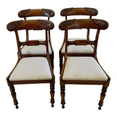 Set of 4 Antique Regency Quality Mahogany Dining Chairs