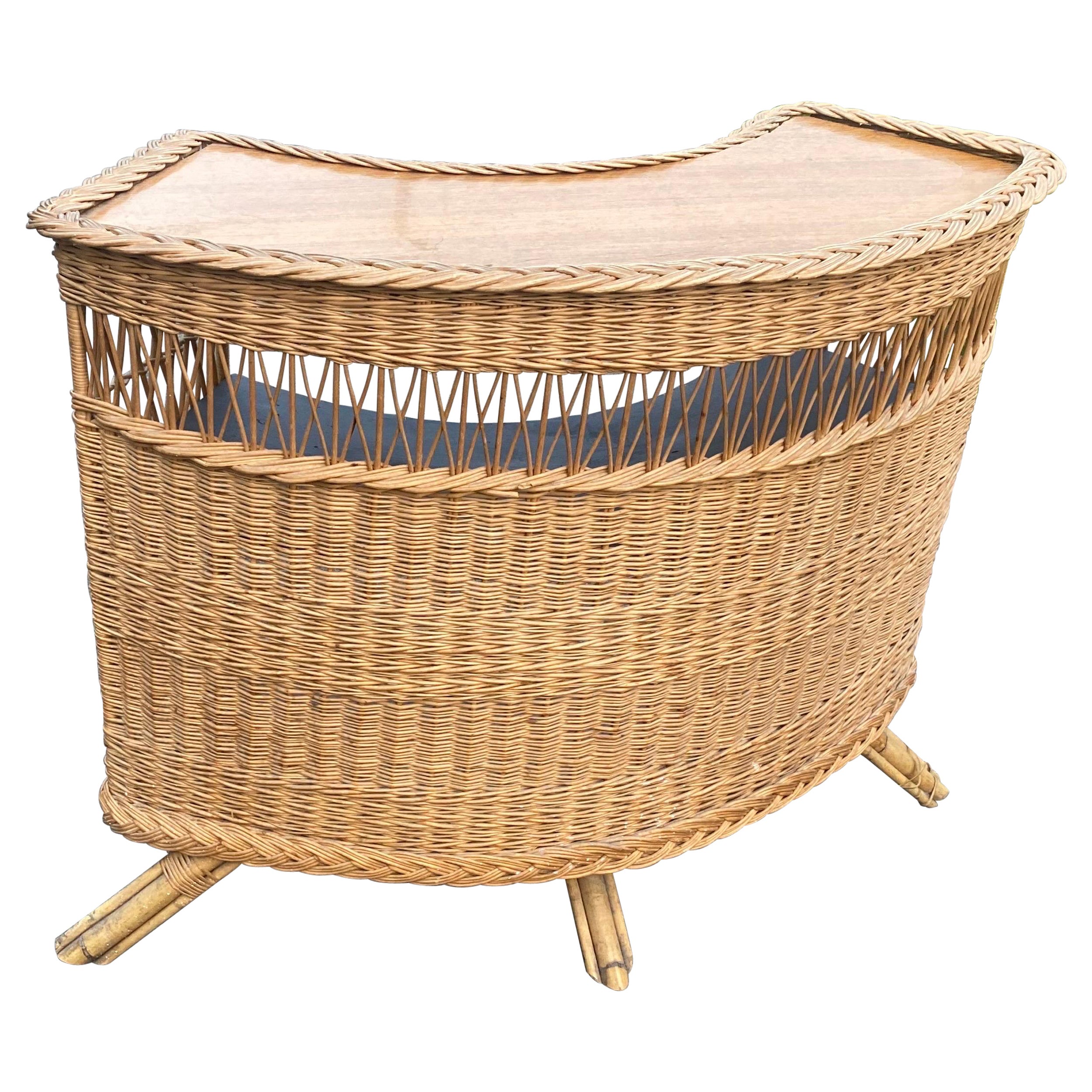 Bar aus Bambus und Rattan, ca. 1960/1970 Guter Zustand