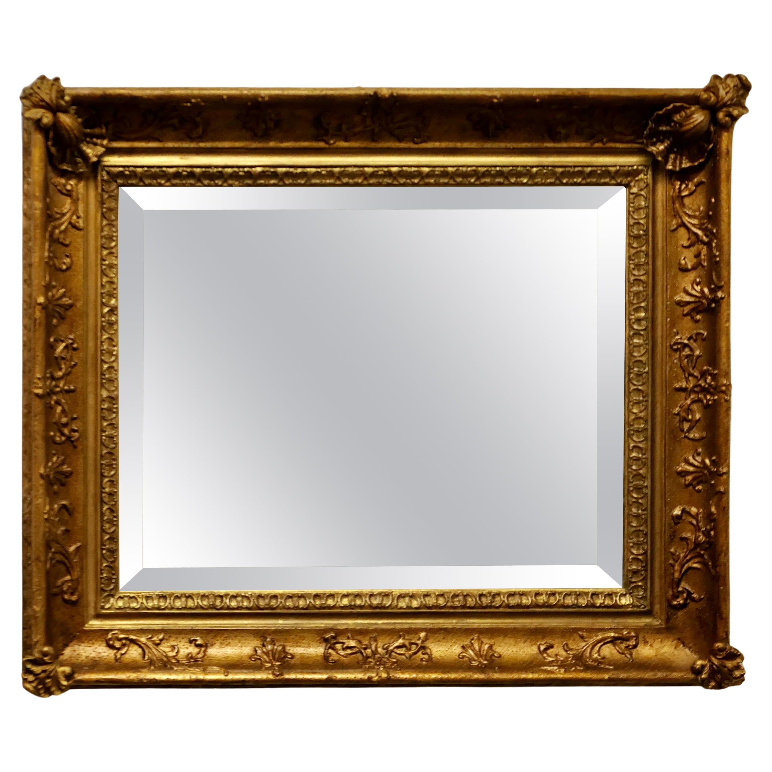 Lovely Square Gilt Rococo Wall Mirror For Sale