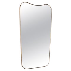 Brass Wall Mirror, Italy, Mid Century