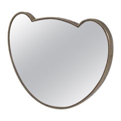 Vintage Brass Heart Shaped Mirror