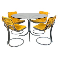 Vintage Space Age Dinner Table and Four Chairs in the Manner of Gastone Rinaldi