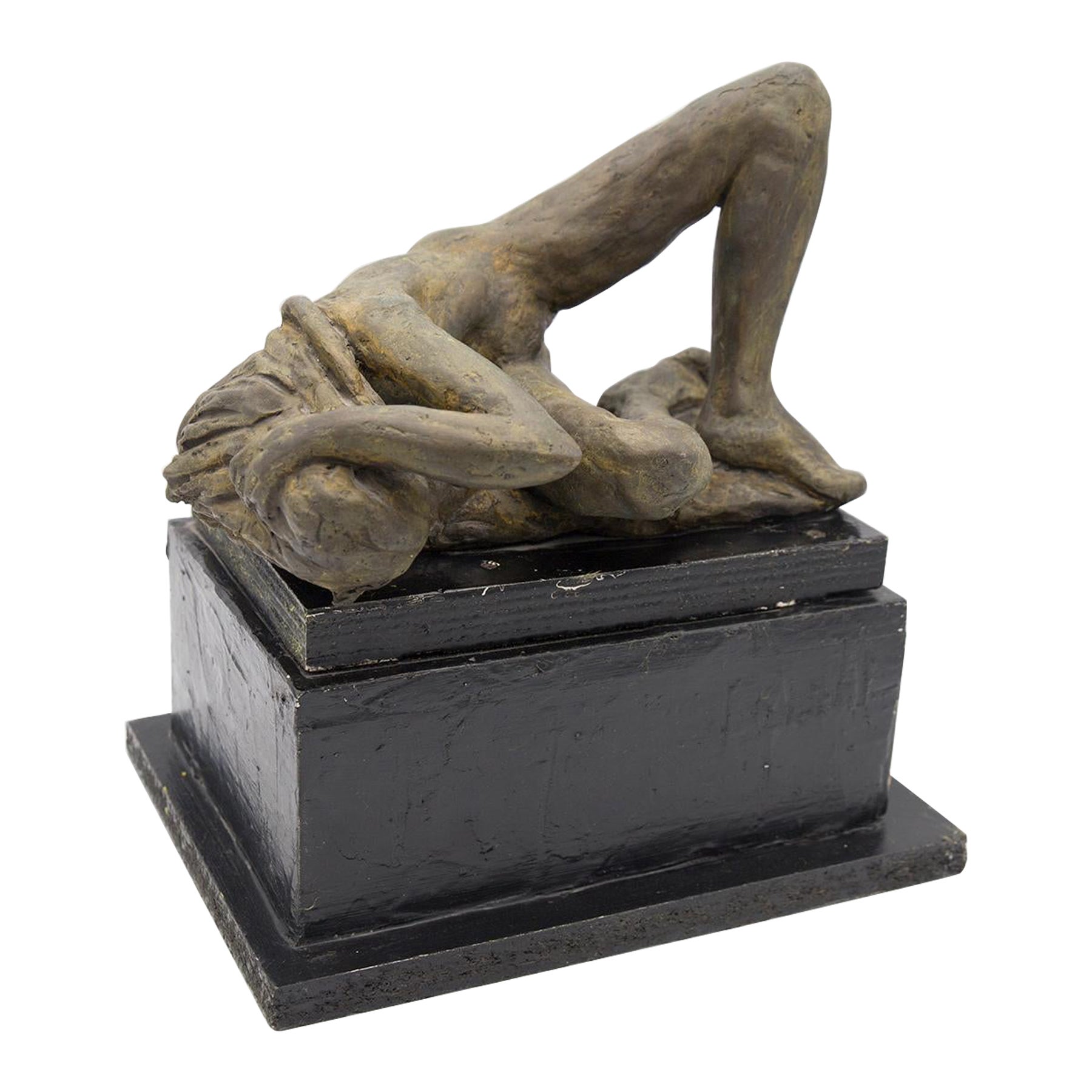 Biagio Romeo Wood and Bronze Sculpture For Sale